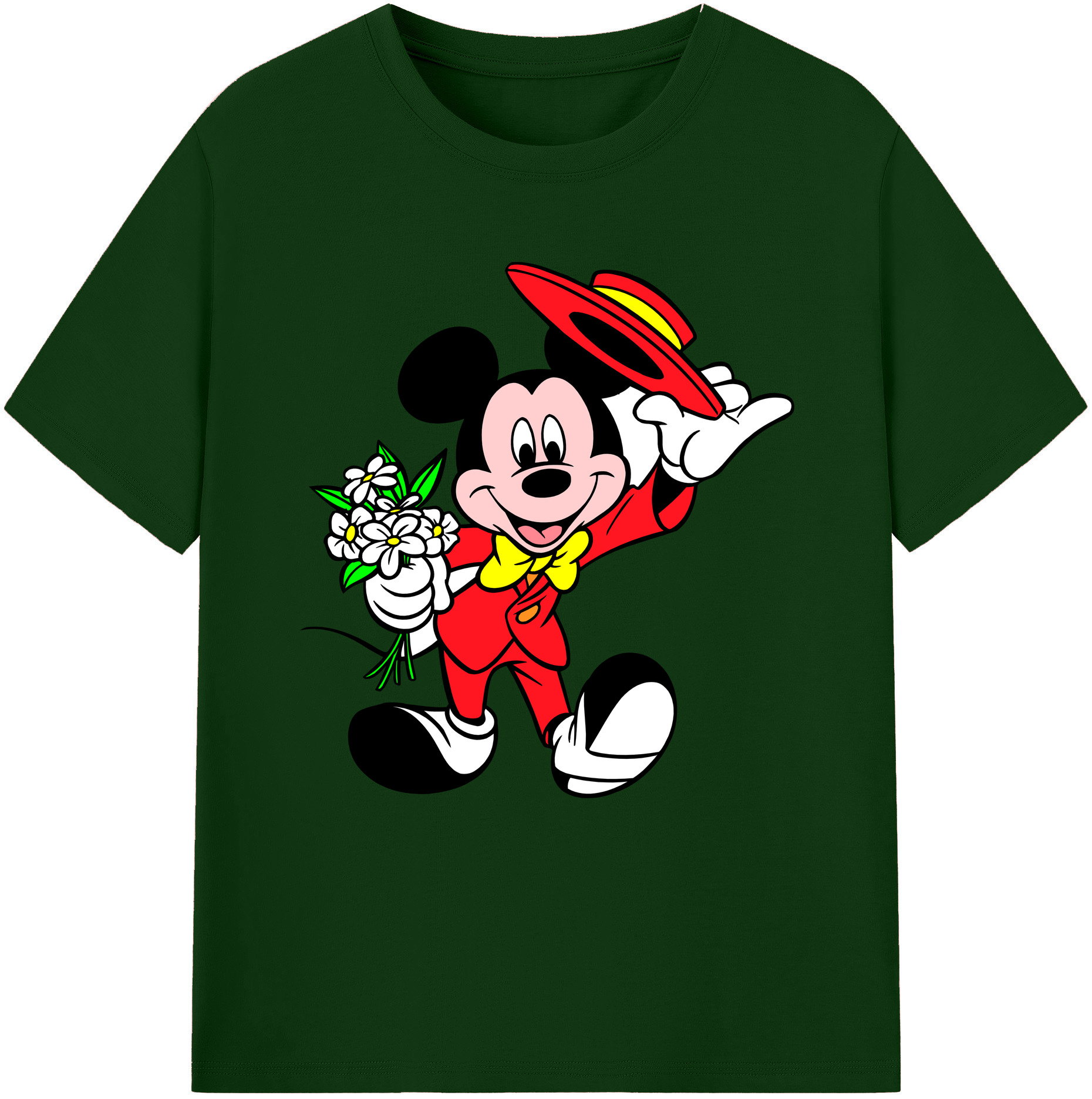 （画像用） ミッキーマウス Mickey Mouse 綿100％半袖Tシャツ（フロントプリント）